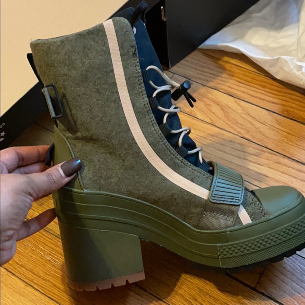 Green converse heel boots